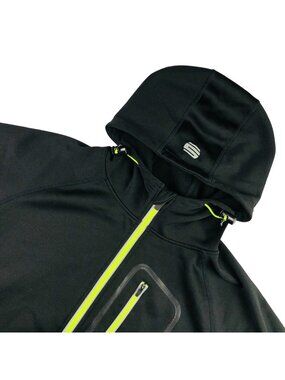 Manguun Sports Men’s Soft Shell Fleece Lined Full Zip Hoodie Black • Medium